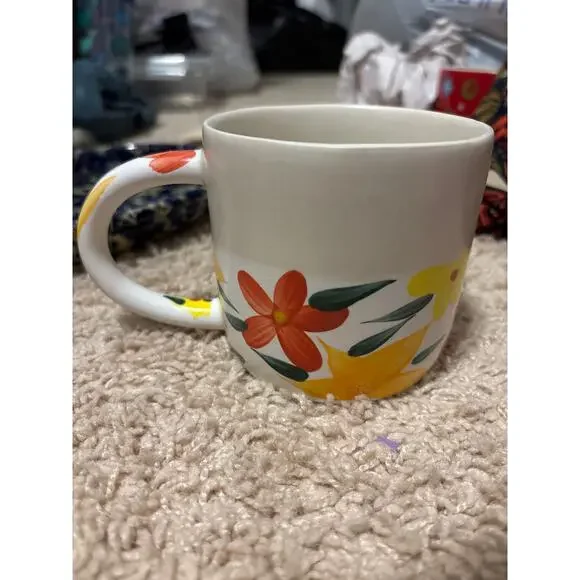 Anthropologie Fotini Tikkou Mug NWT Floral Face - Picture 2 of 4